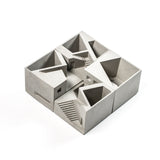 Concrete pencil cup flowerpot minimalist cement desk organizer detail view 7 – MyronDesign