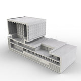 Beinecke Rare Book and Manuscript Library|Modern cement building model room living room home decoration ornaments