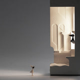 Minimalist concrete desk lamp Nordic cement night light detail view 2 – MyronDesign