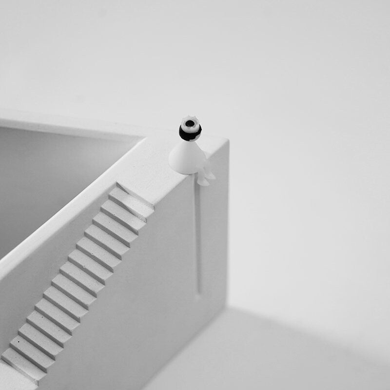 Monument Valley concrete pen tray set cement storage box desk organizer detail view 3 – MyronDesign