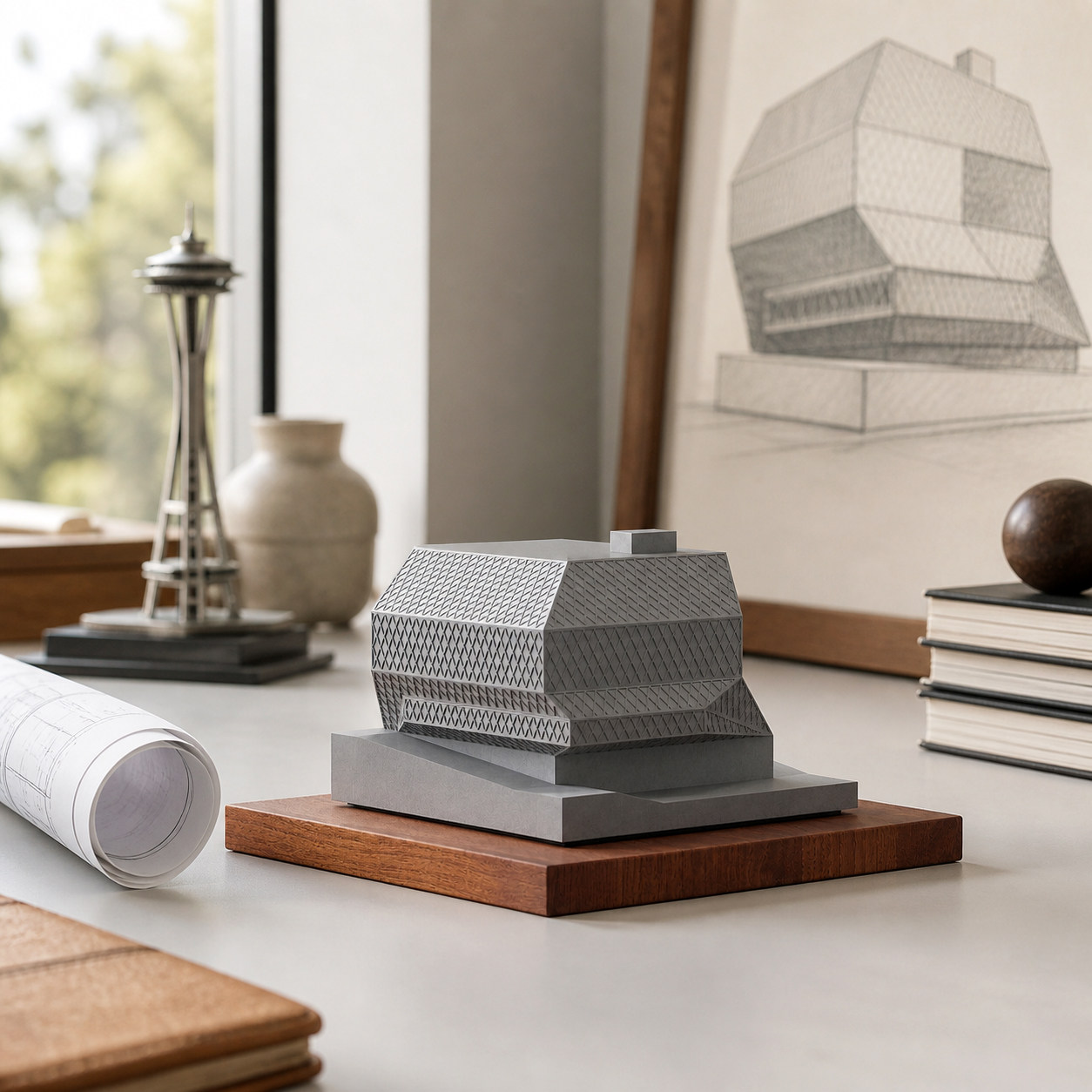 Seattle Central Library - Rem Koolhaas | Architectural Concrete Model - Image 3