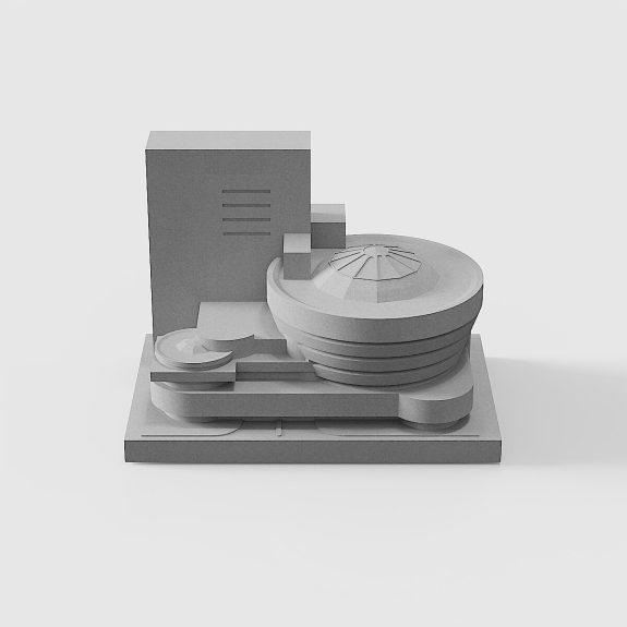 Handcrafted Guggenheim Museum concrete architectural model