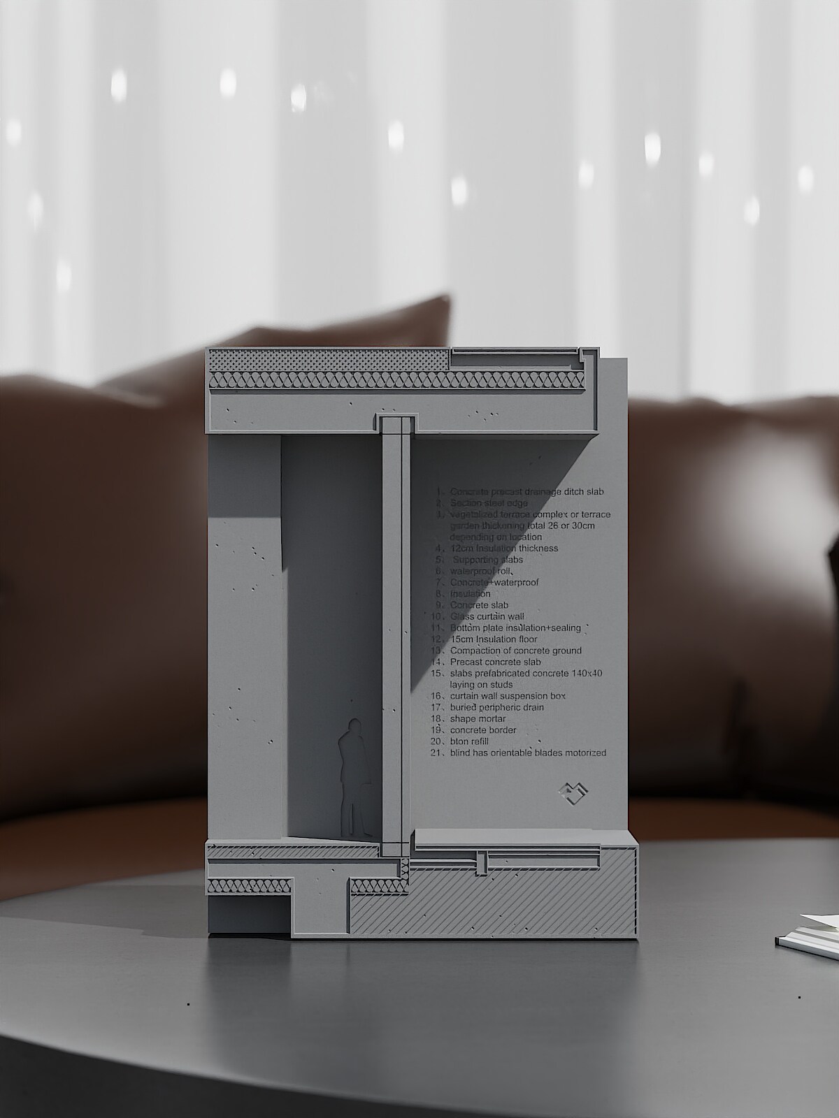 Architectural Detail Concrete Sculpture 180 mm by Myron Design
