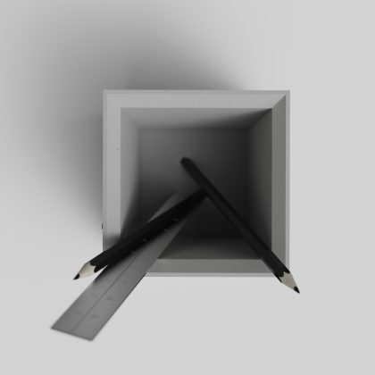 Church of the Light Concrete Pen Holder - Tadao Ando Desk Organizer