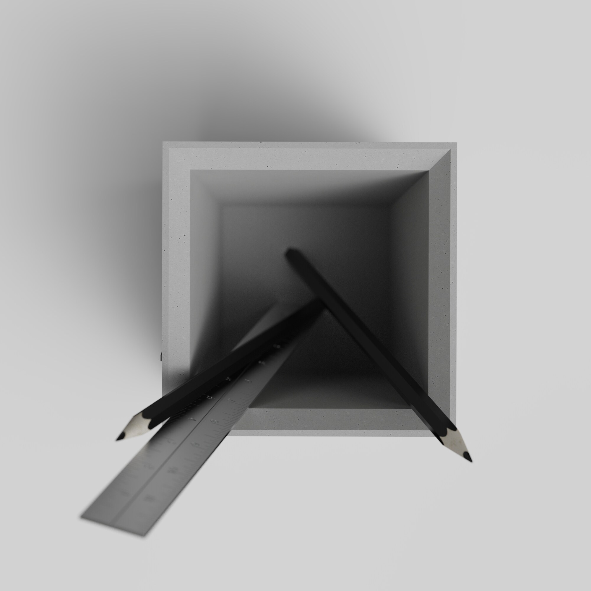 Church of the Light Concrete Pen Holder - Tadao Ando Desk Organizer