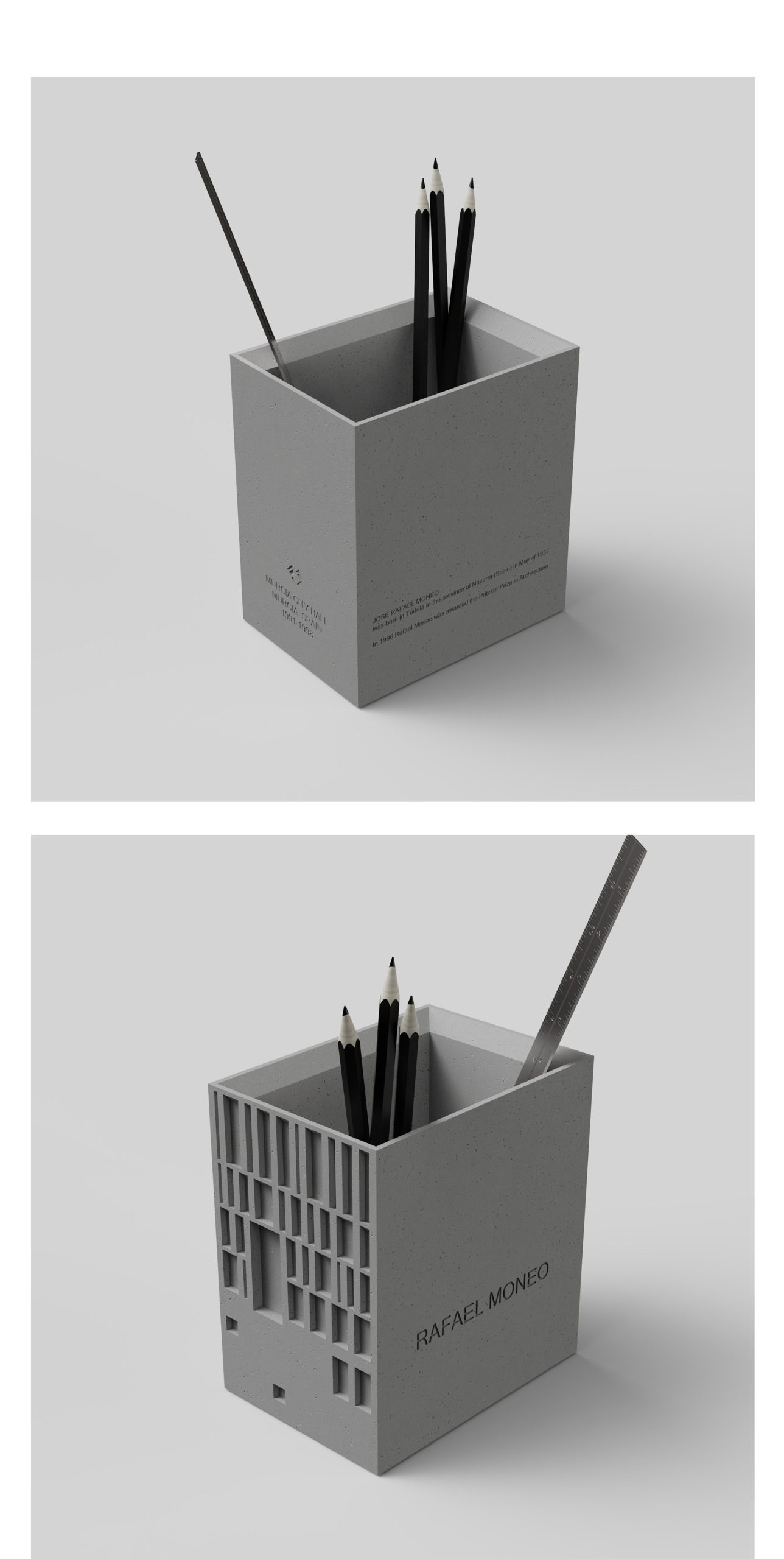 Murcia City Hall Concrete Pen Holder by Myron Design