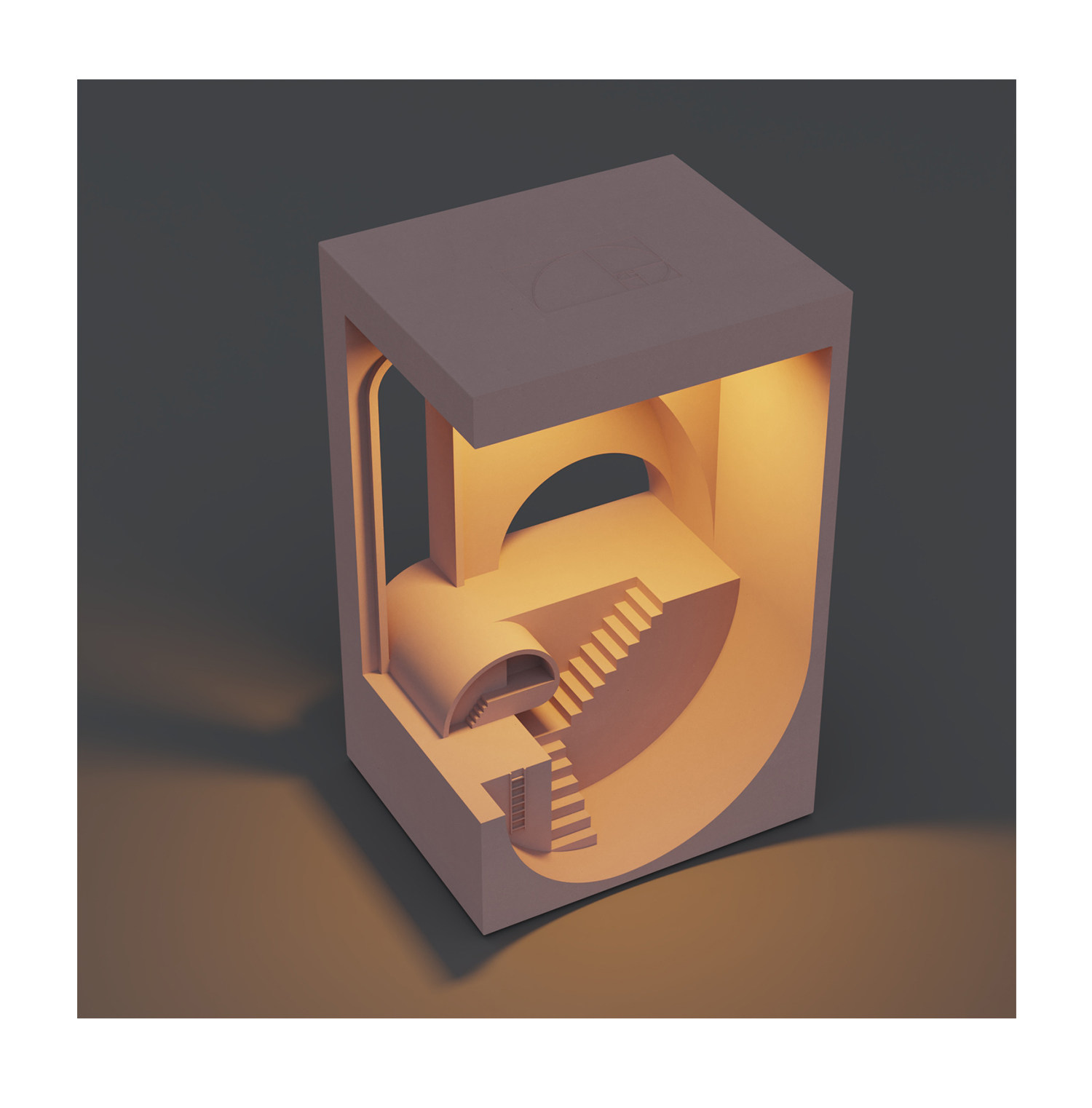 Golden Spiral Concrete Night Light by Myron Design