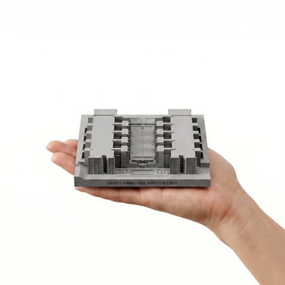 Handcrafted Salk Institute concrete architectural model