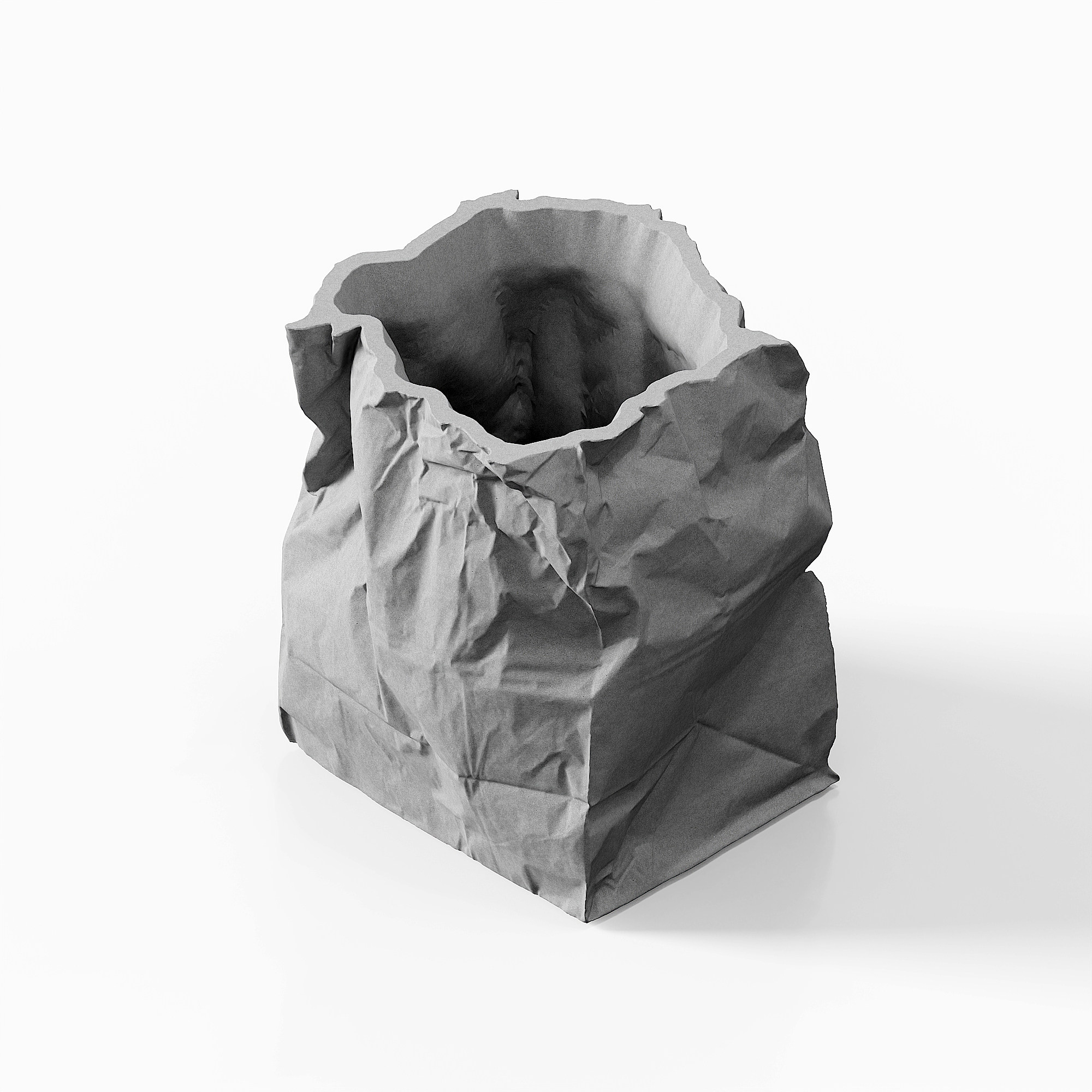 Crumpled Paper Bag Concrete Pen Holder by Myron Design