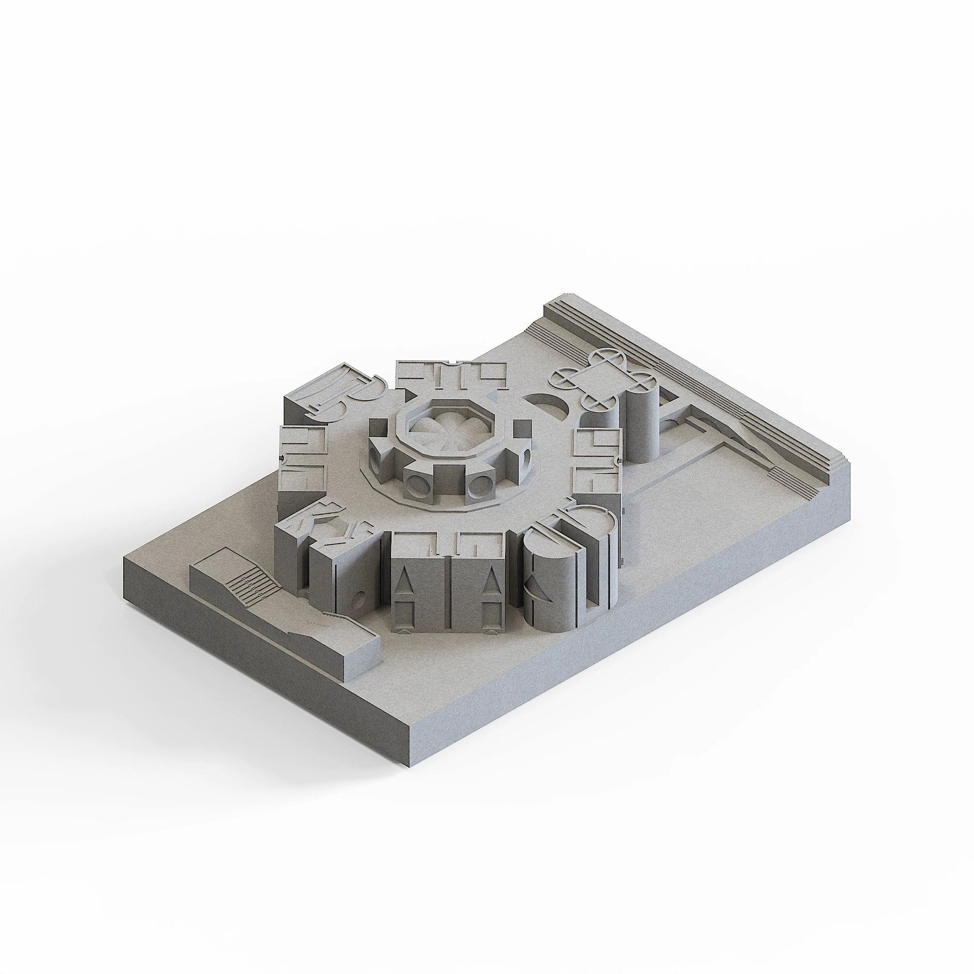Louis Kahn National Assembly Building Concrete Model by Myron Design
