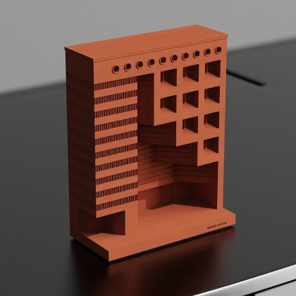 Mario Botta Concrete Bookends - Architectural Desk Object
