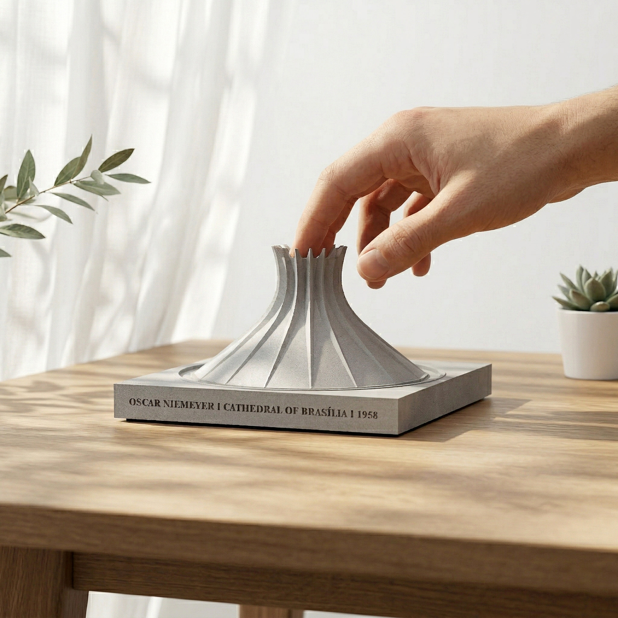 Cathedral of Brasilia Concrete Architectural Model by Myron Design