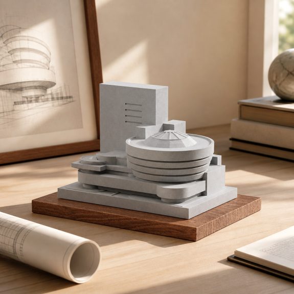 Detail of the Guggenheim Museum fine concrete model