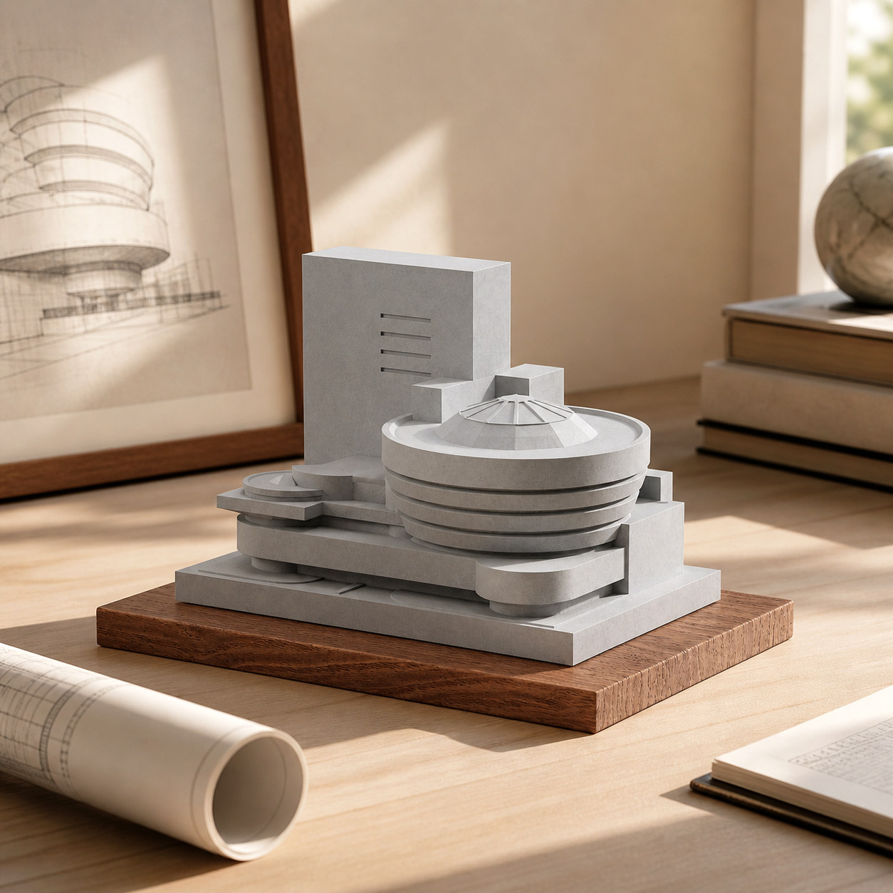 Guggenheim Museum Concrete Architectural Model by Myron Design