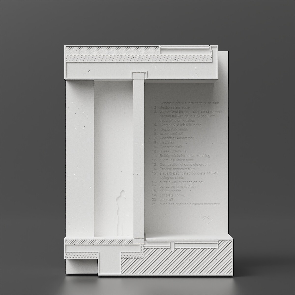 Architectural Detail Concrete Sculpture 180 mm by Myron Design