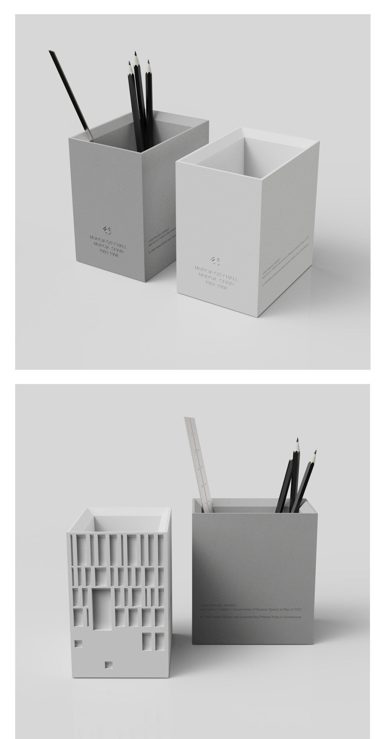 Murcia City Hall Concrete Pen Holder by Myron Design