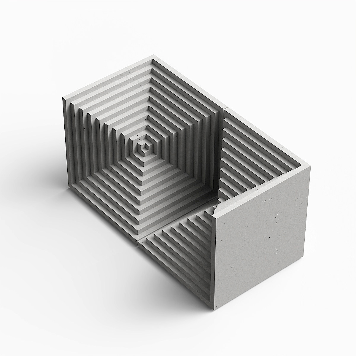 Cube Concrete Bookend and Architectural Object by Myron Design