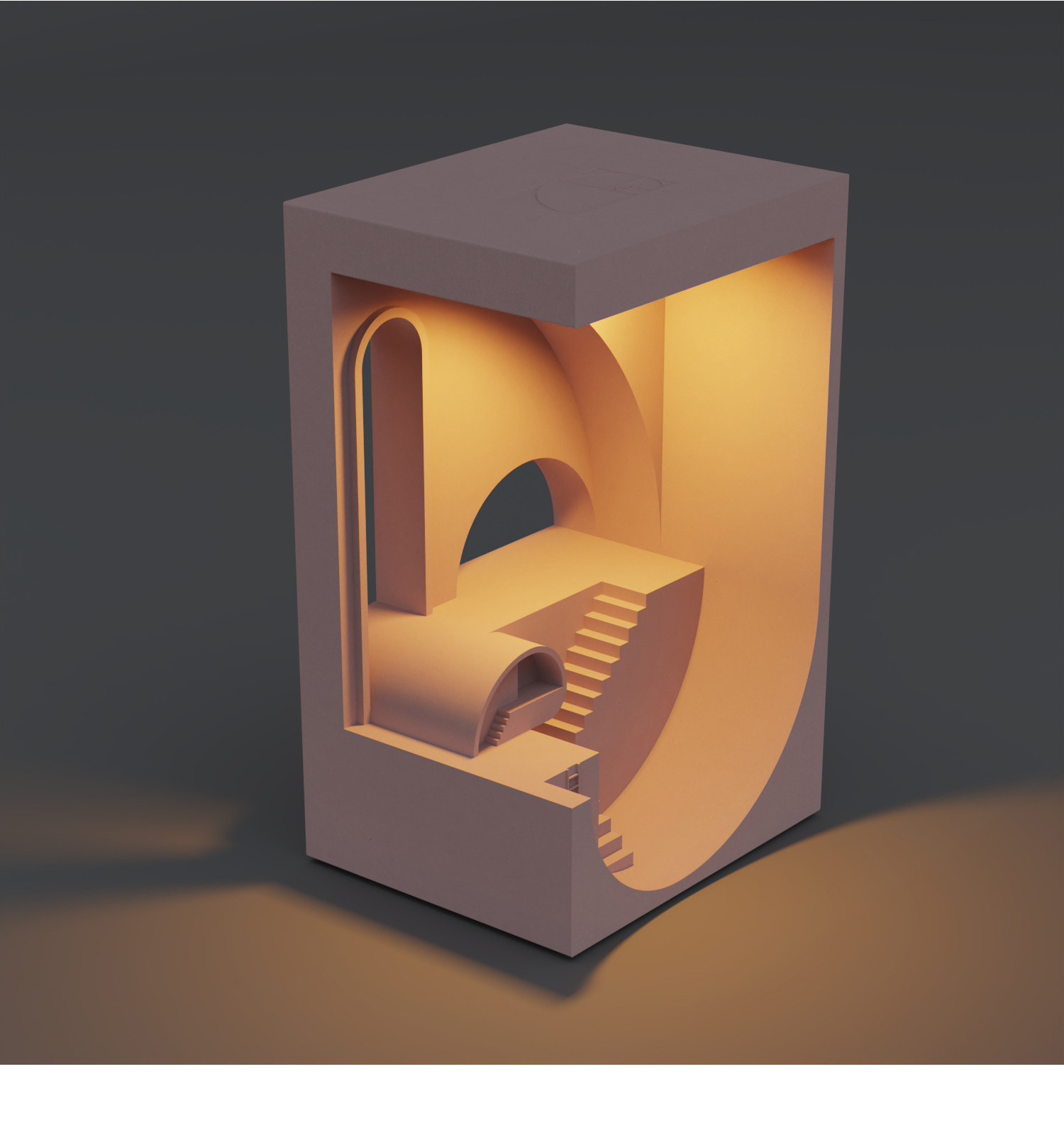 Golden Spiral Concrete Night Light by Myron Design