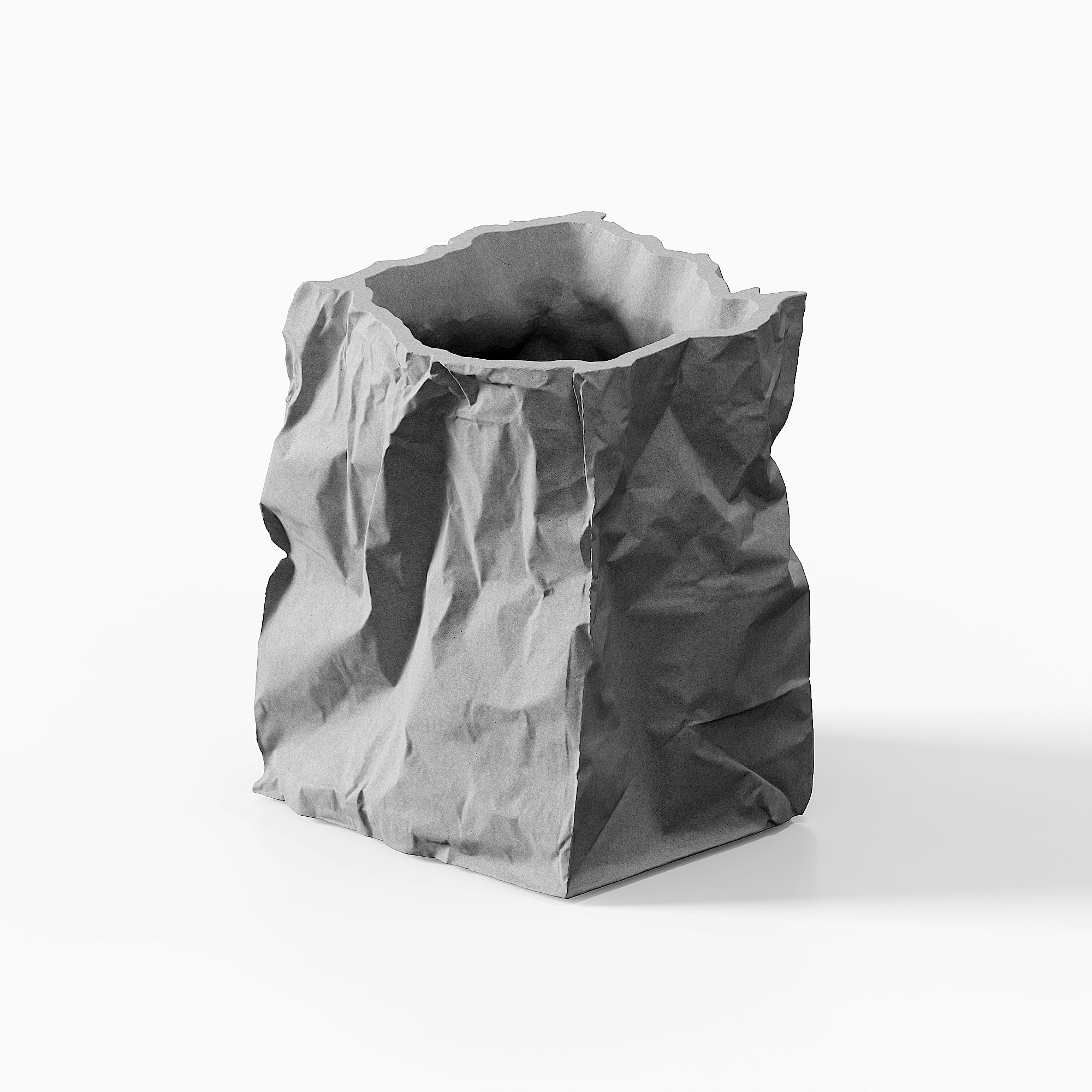 Crumpled Paper Bag Concrete Pen Holder by Myron Design