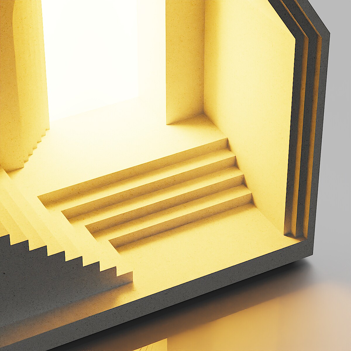 Stepped House Concrete Night Light by Myron Design