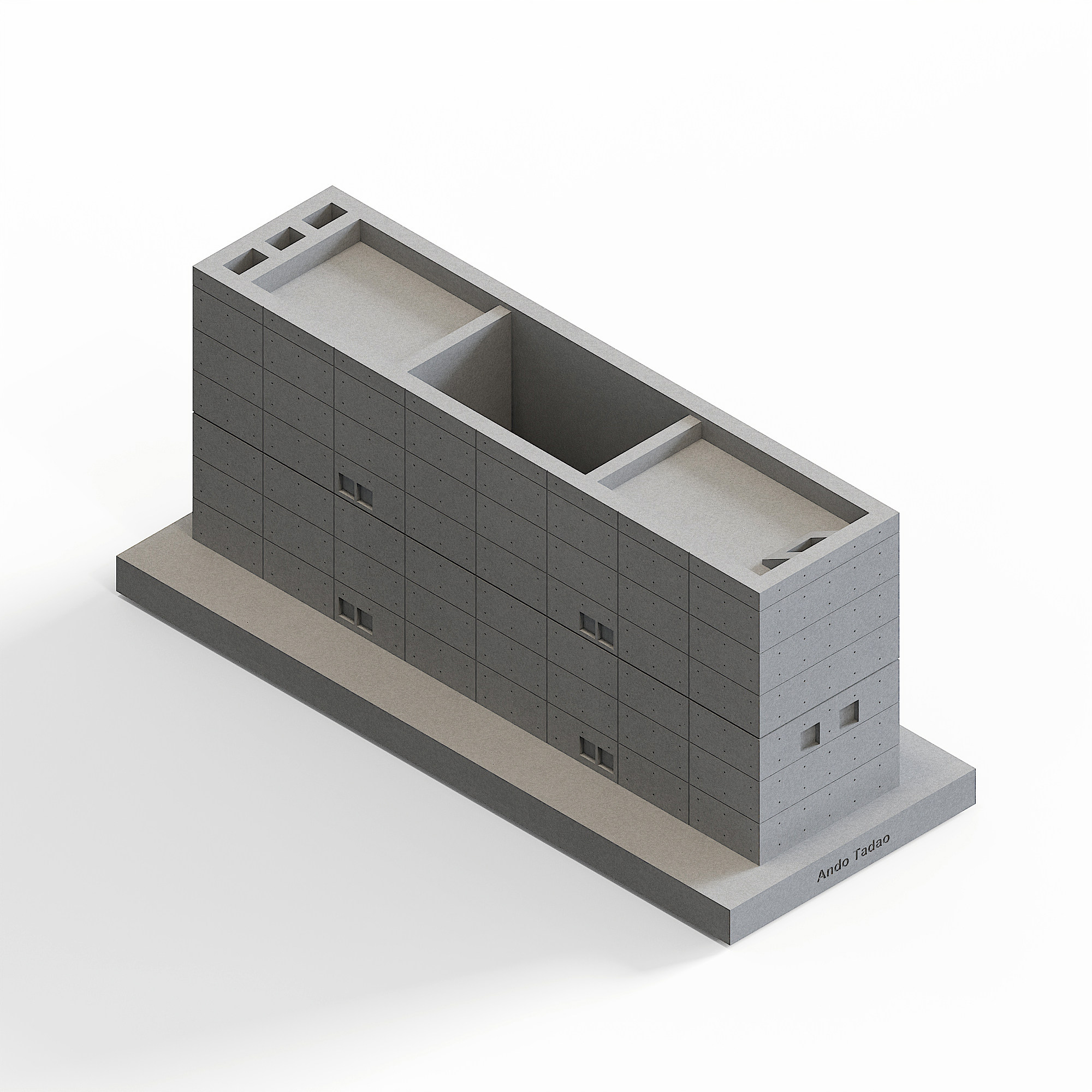Azuma House Concrete Model - Tadao Ando Sumiyoshi Row House - Image 3