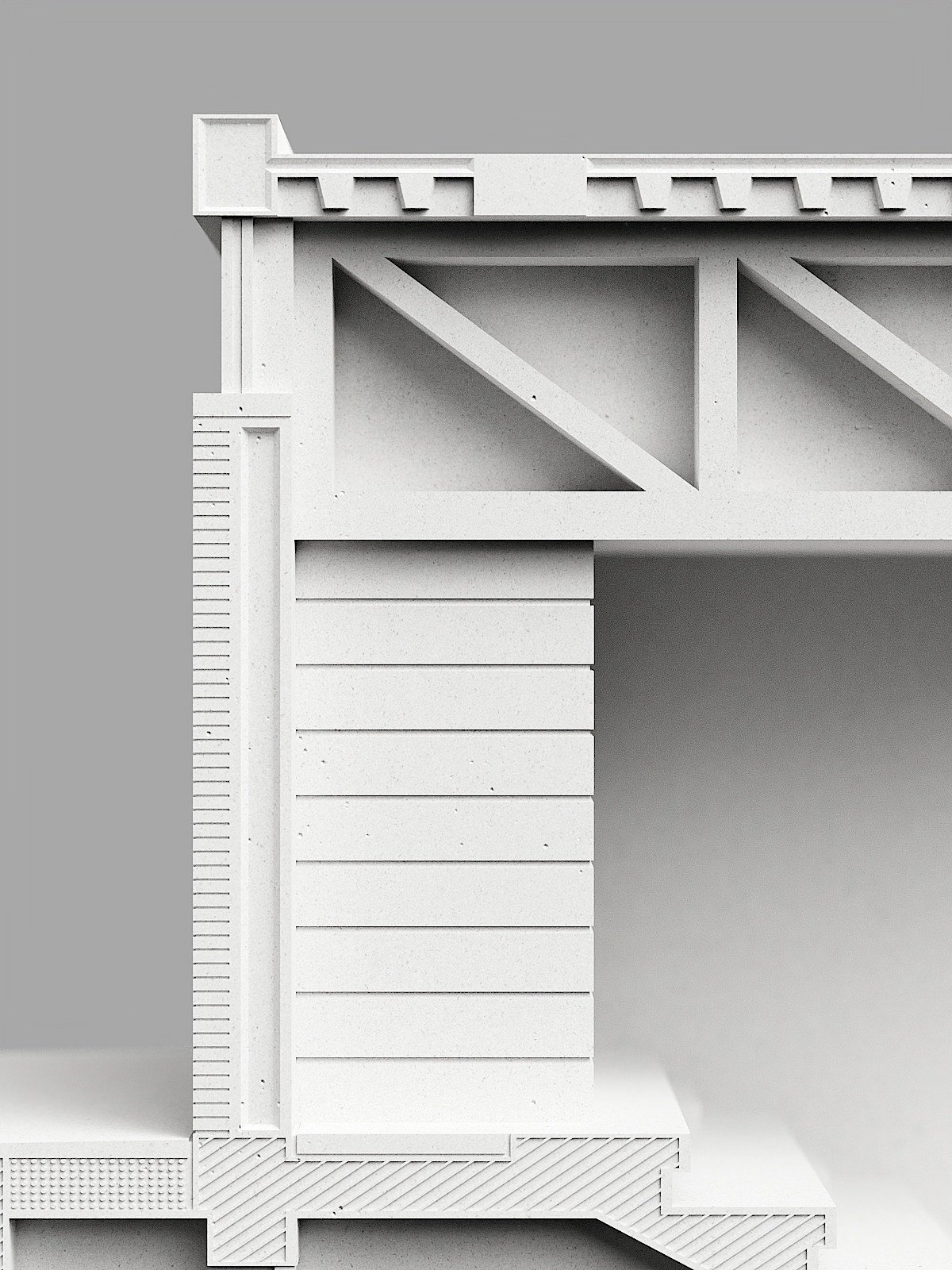 Architectural Detail Concrete Sculpture 157 mm by Myron Design