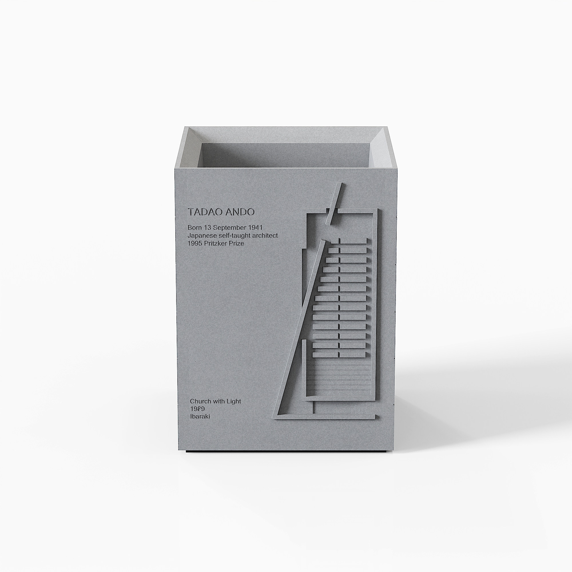 Church of the Light Concrete Pen Holder - Tadao Ando Desk Organizer - Image 3