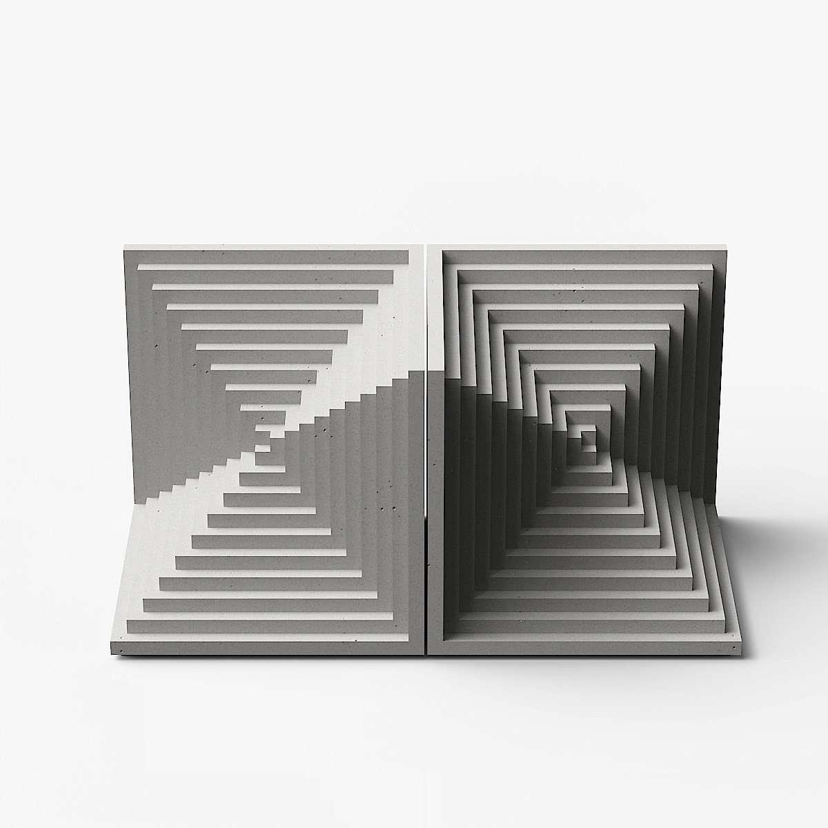 Cube Concrete Bookend and Architectural Object by Myron Design