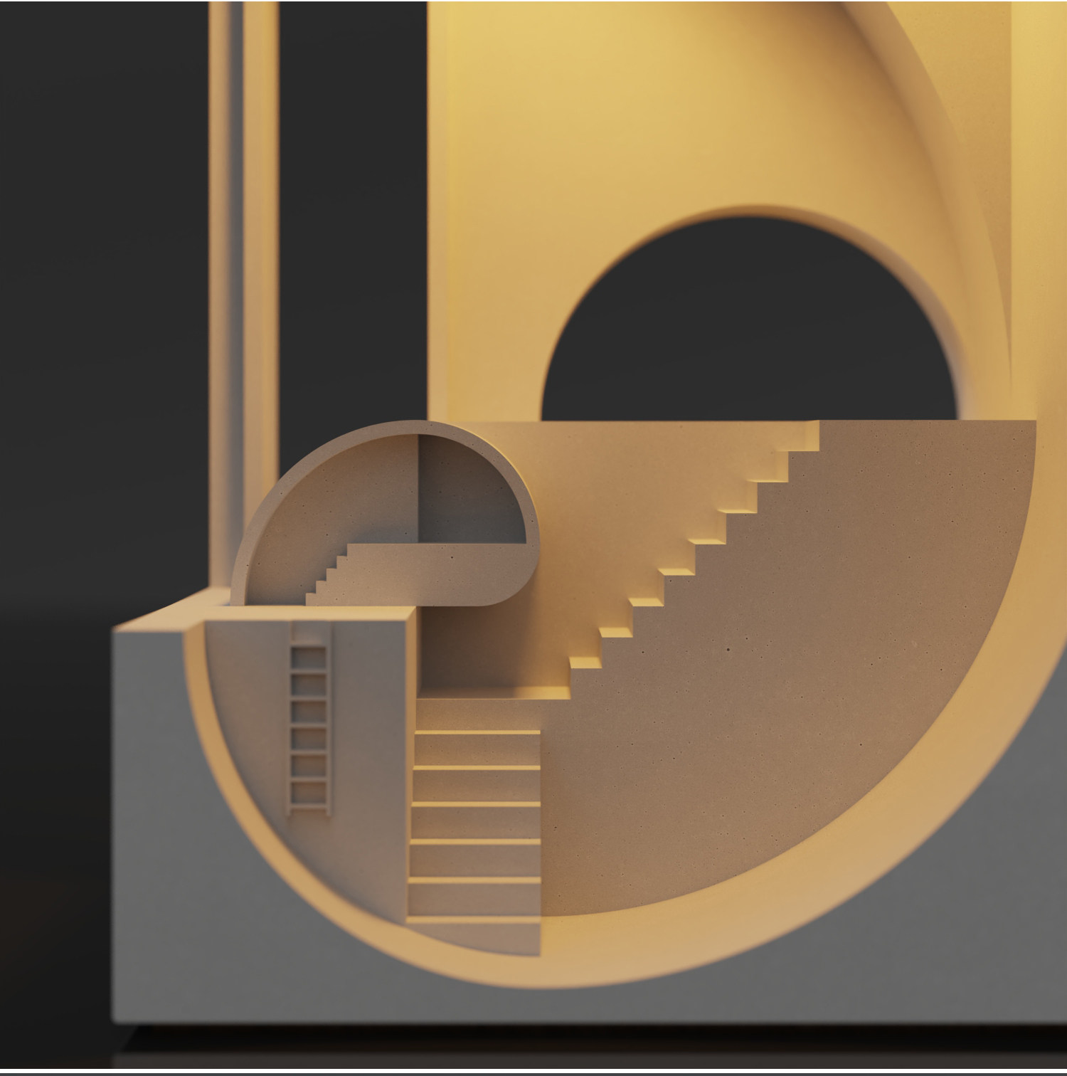 Golden Spiral Concrete Night Light by Myron Design