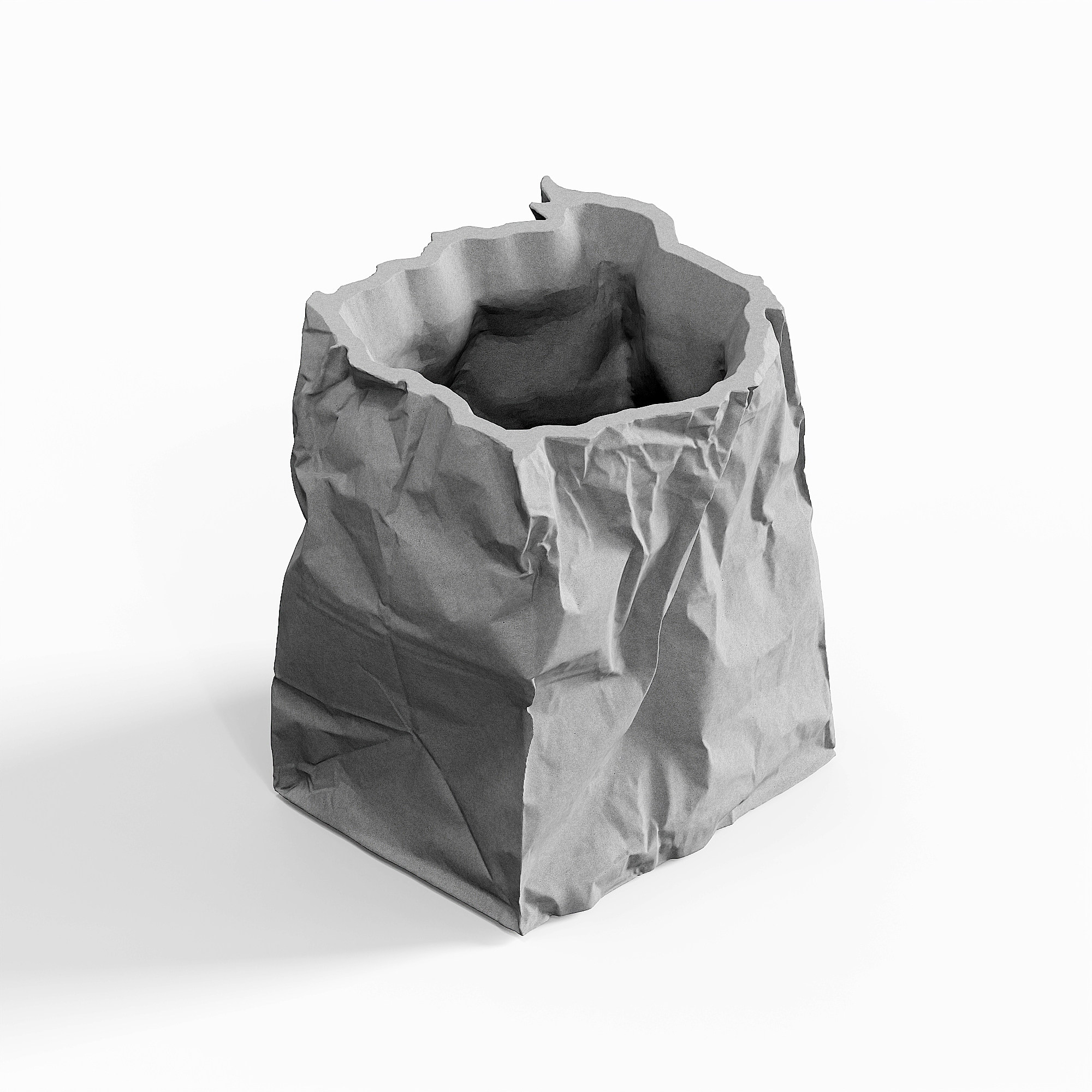 Crumpled Paper Bag Concrete Pen Holder by Myron Design