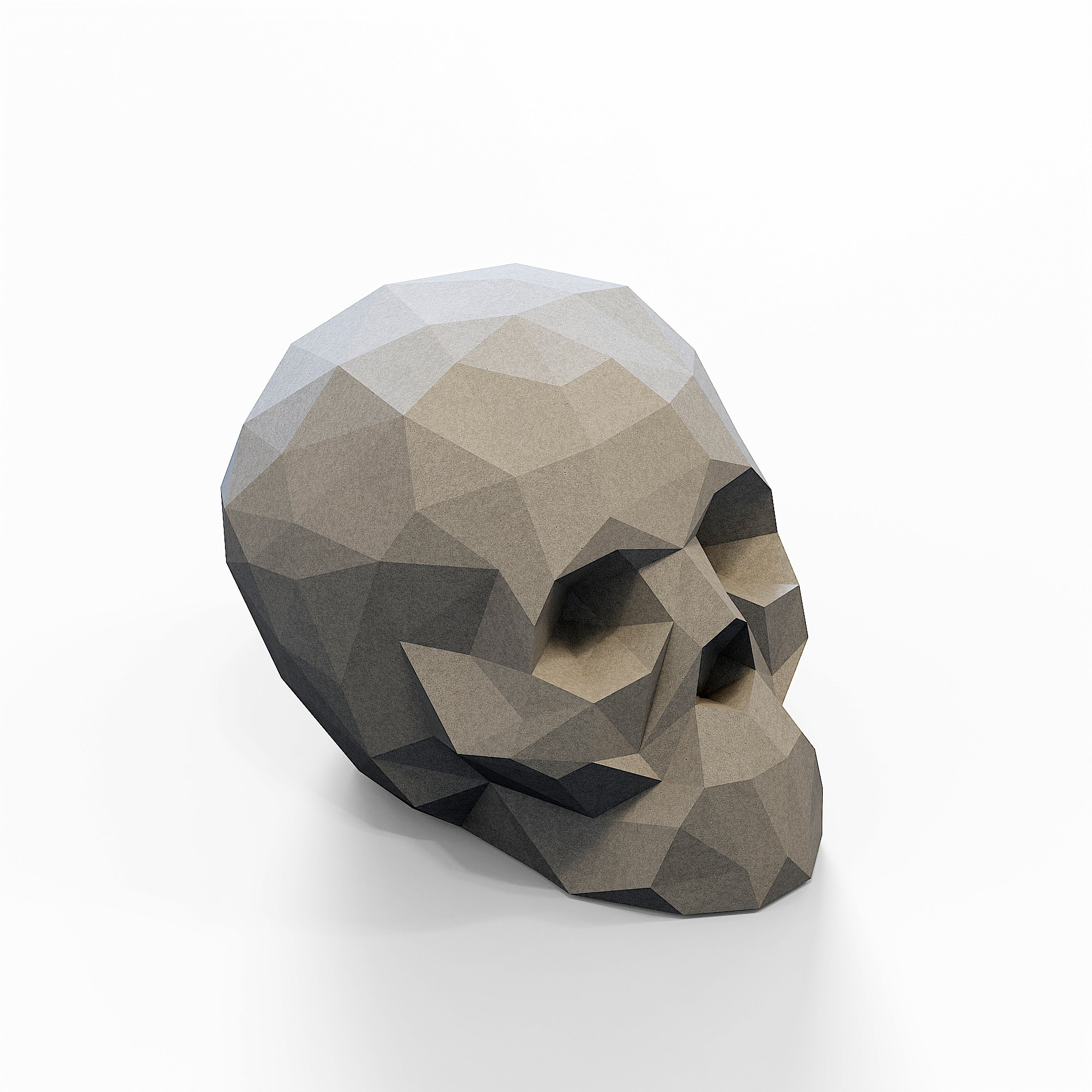 Geometric Concrete Skull Sculpture by Myron Design