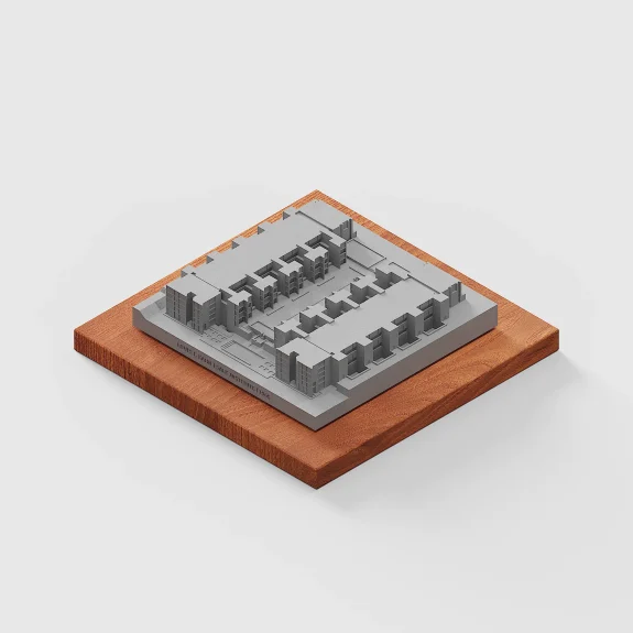 Detail of the Salk Institute fine concrete model