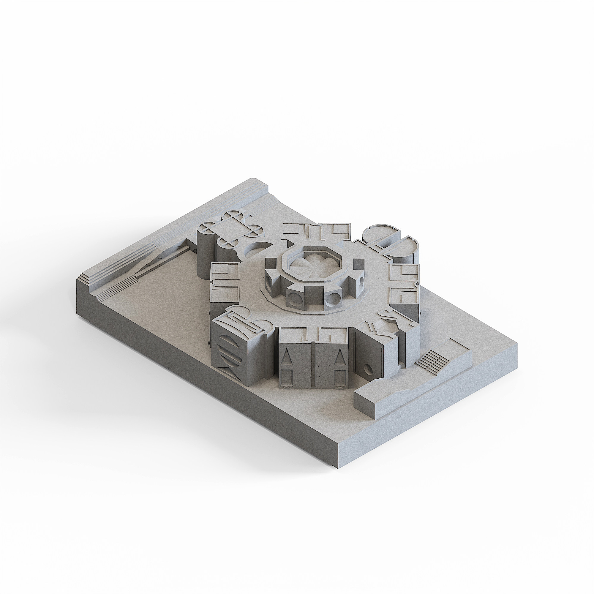 Louis Kahn National Assembly Building Concrete Model by Myron Design