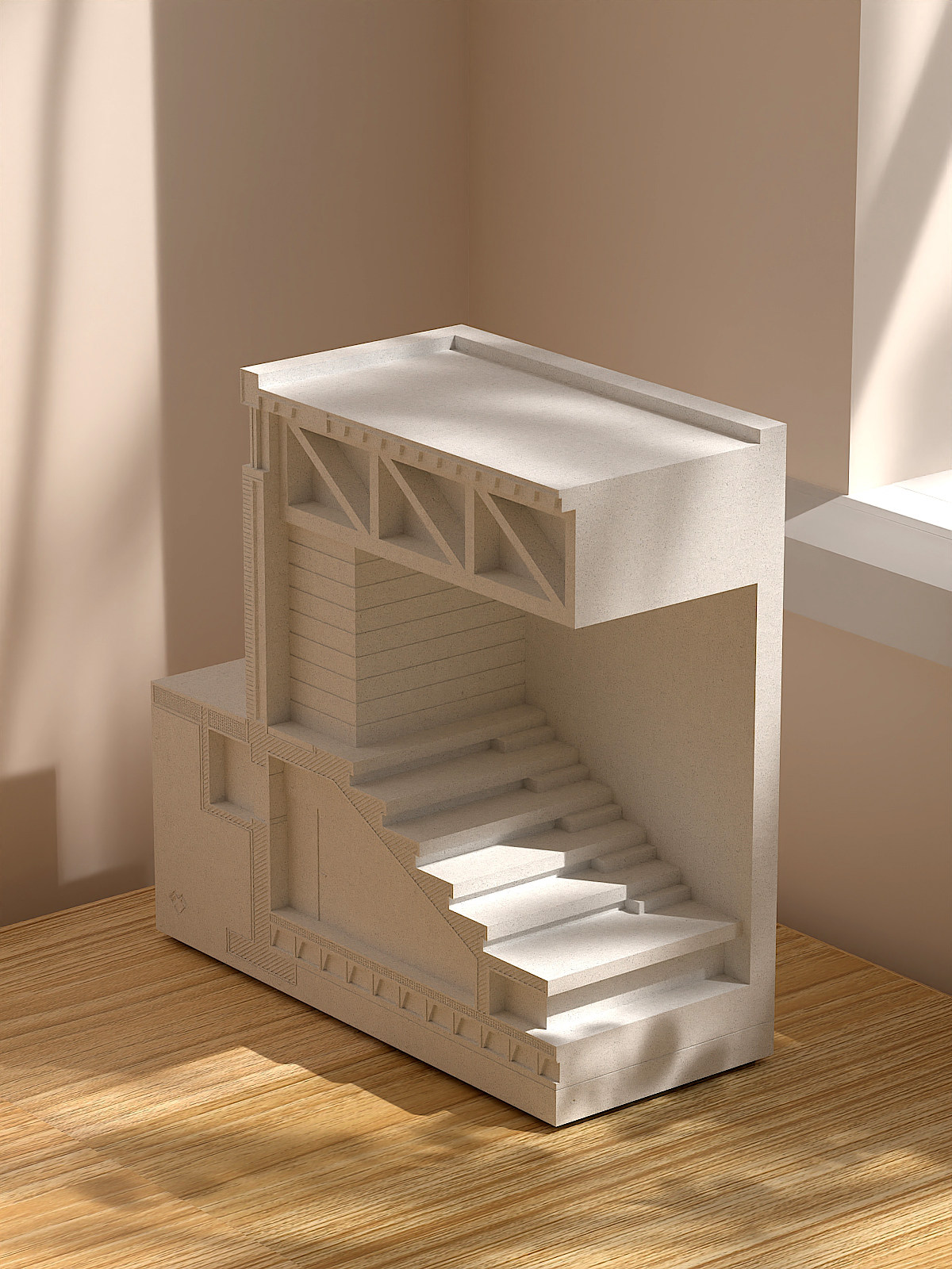 Architectural Detail Concrete Sculpture 157 mm by Myron Design