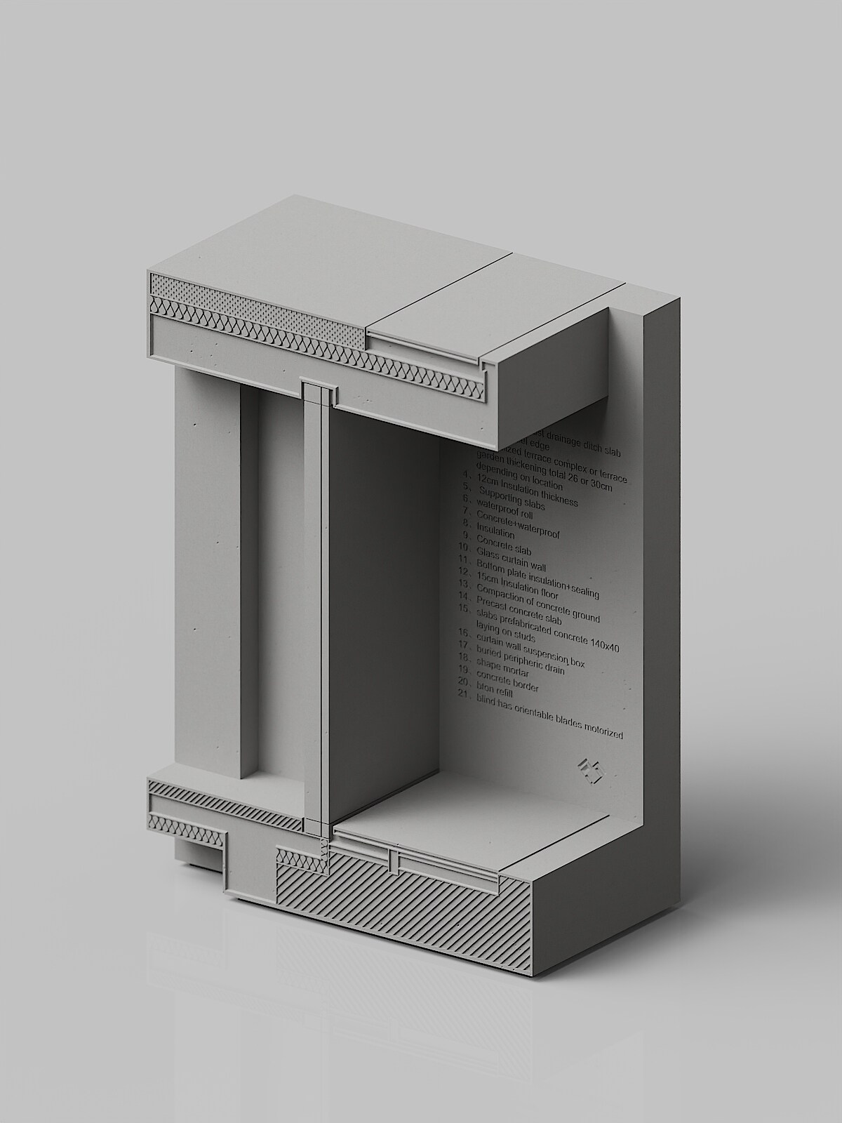 Architectural Detail Concrete Sculpture 180 mm by Myron Design