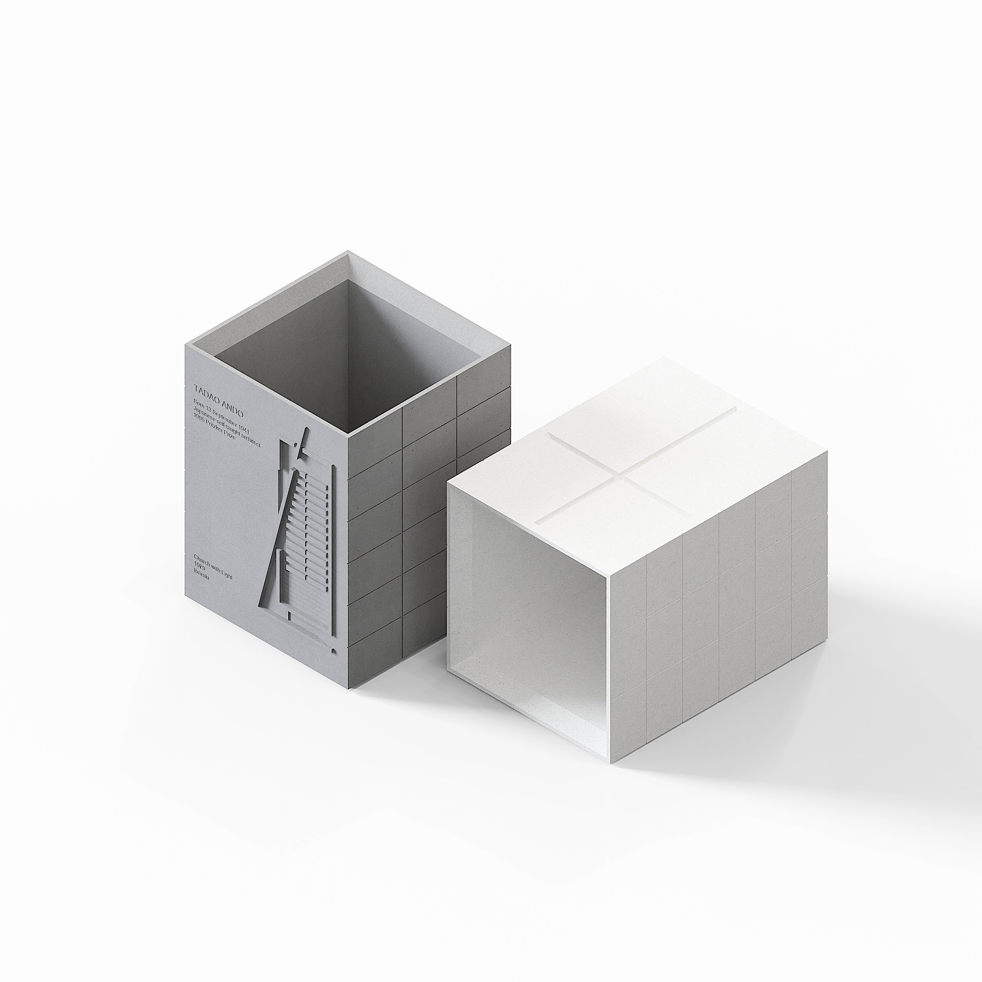 Church of the Light Concrete Pen Holder - Tadao Ando Desk Organizer - Image 4