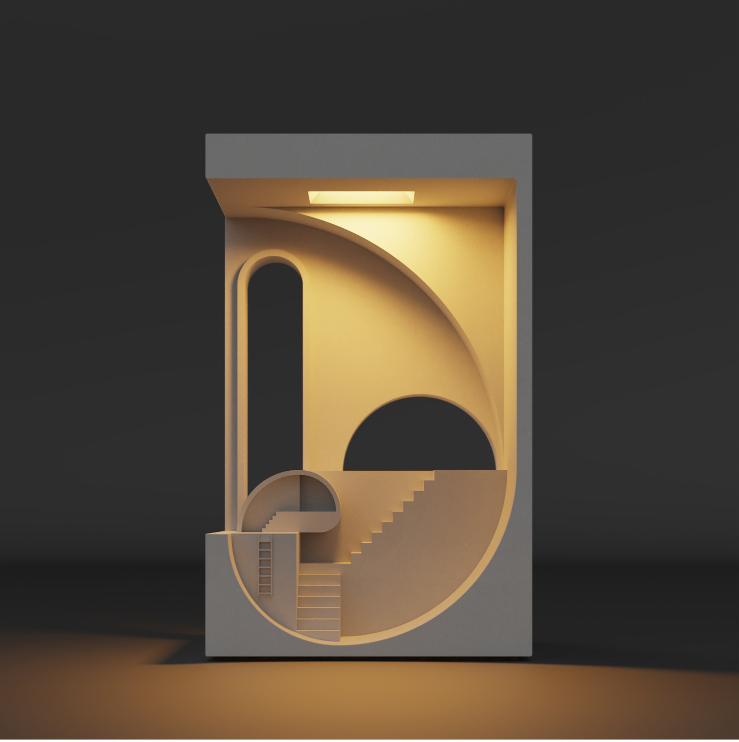 Golden Spiral Concrete Night Light by Myron Design