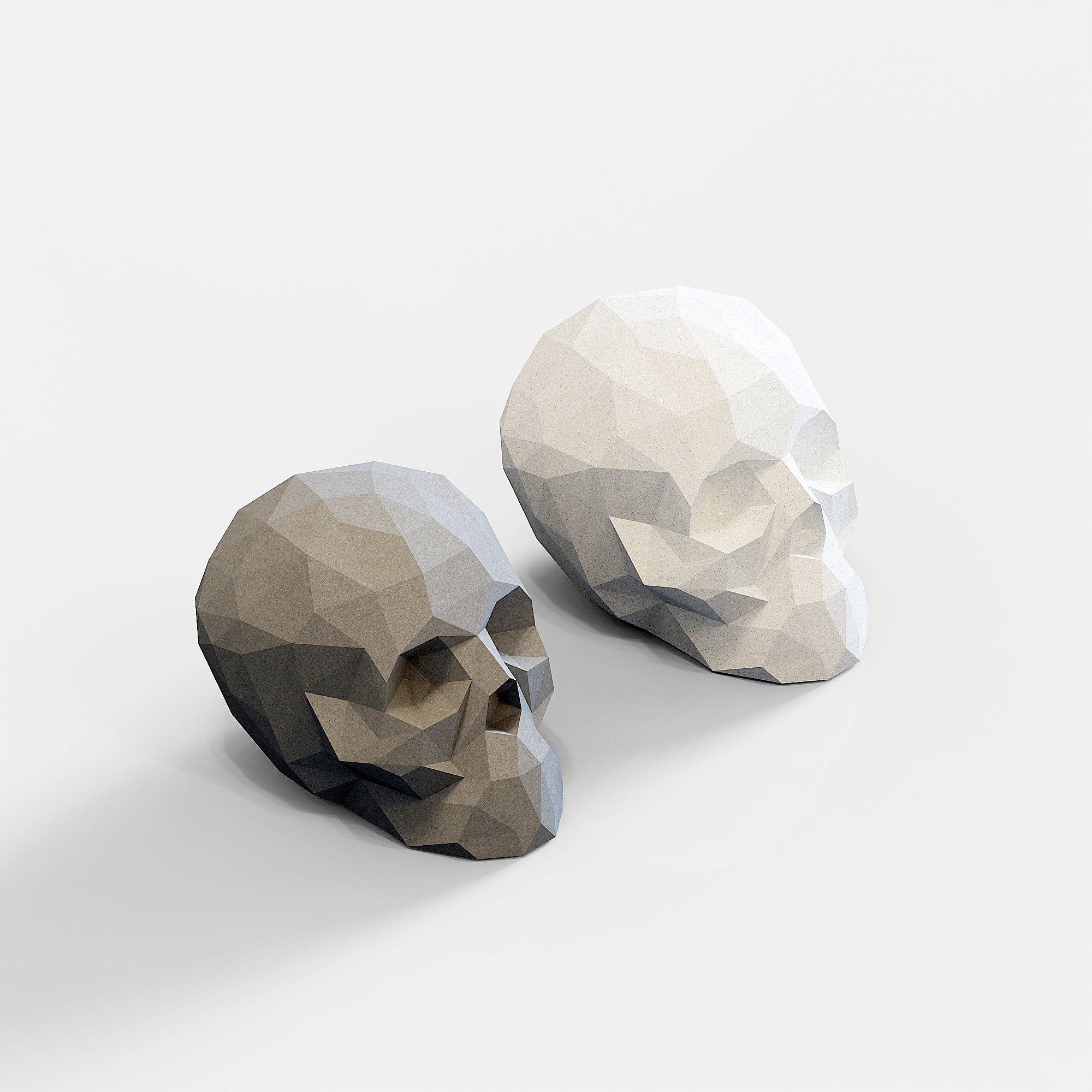 Geometric Concrete Skull Sculpture by Myron Design