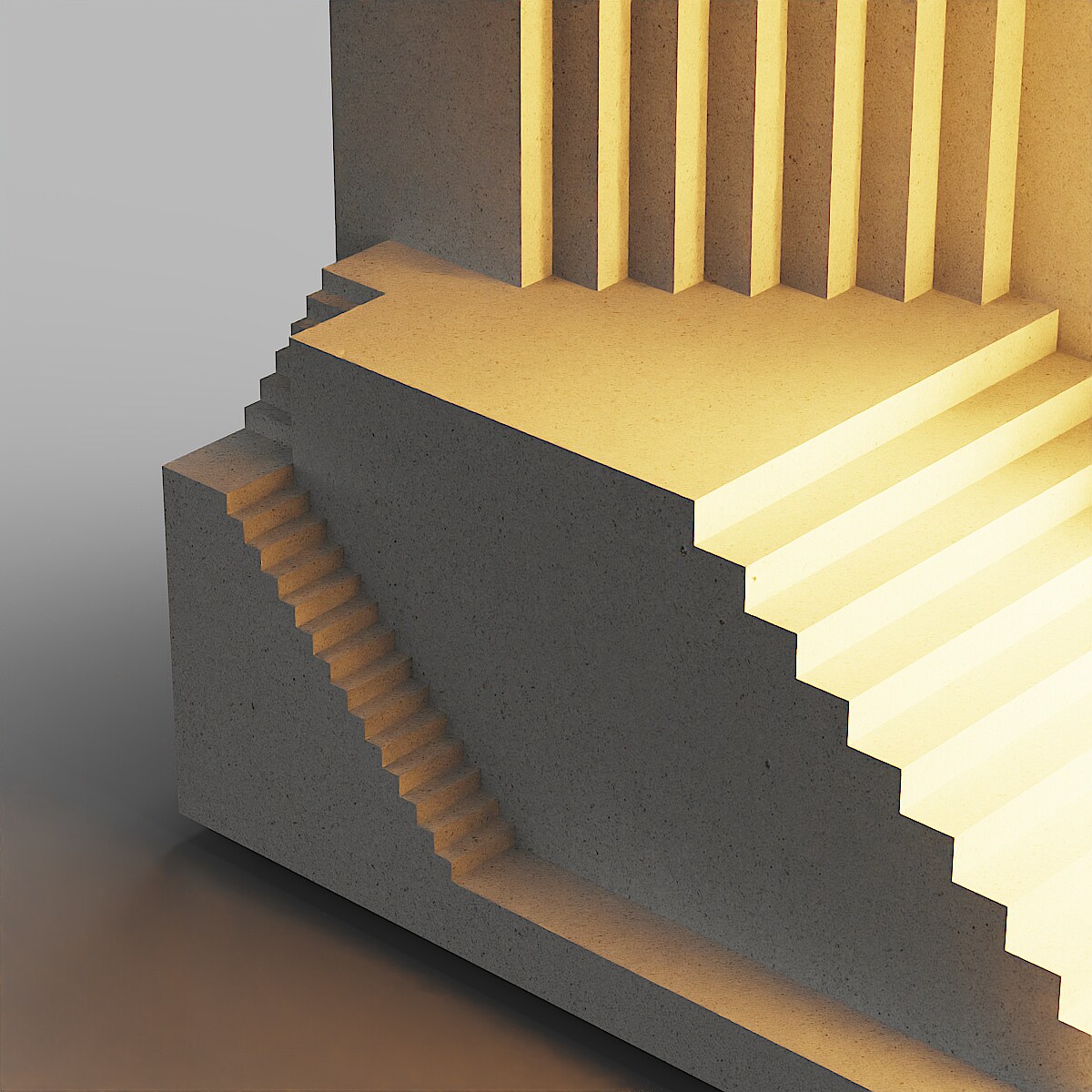 Stepped House Concrete Night Light by Myron Design