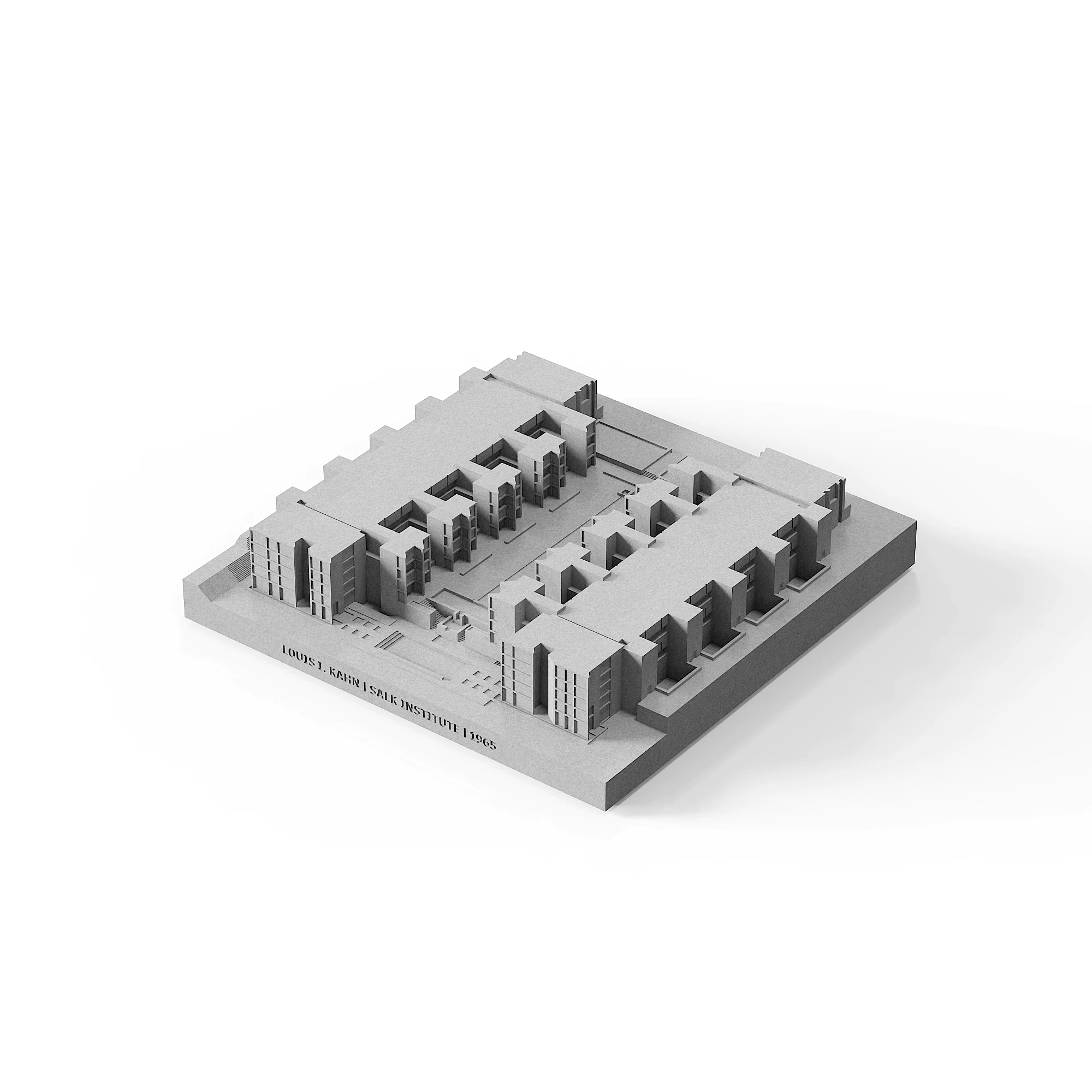 Salk Institute Concrete Architectural Model by Myron Design
