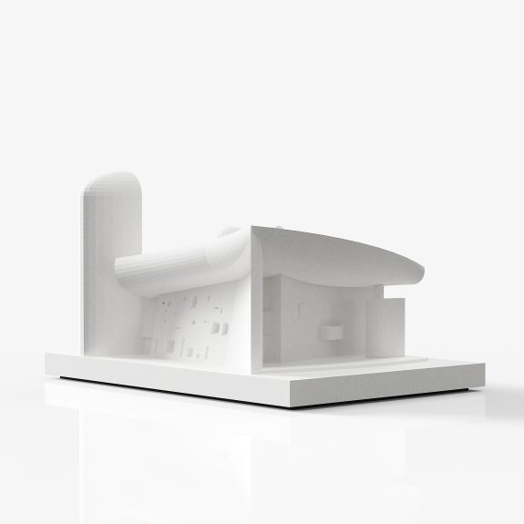 Handcrafted Ronchamp Chapel concrete architectural model