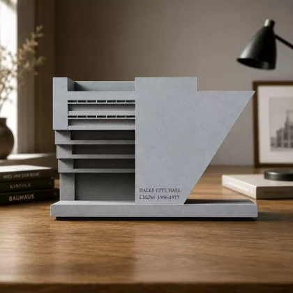 Dallas City Hall Concrete Architectural Model by Myron Design