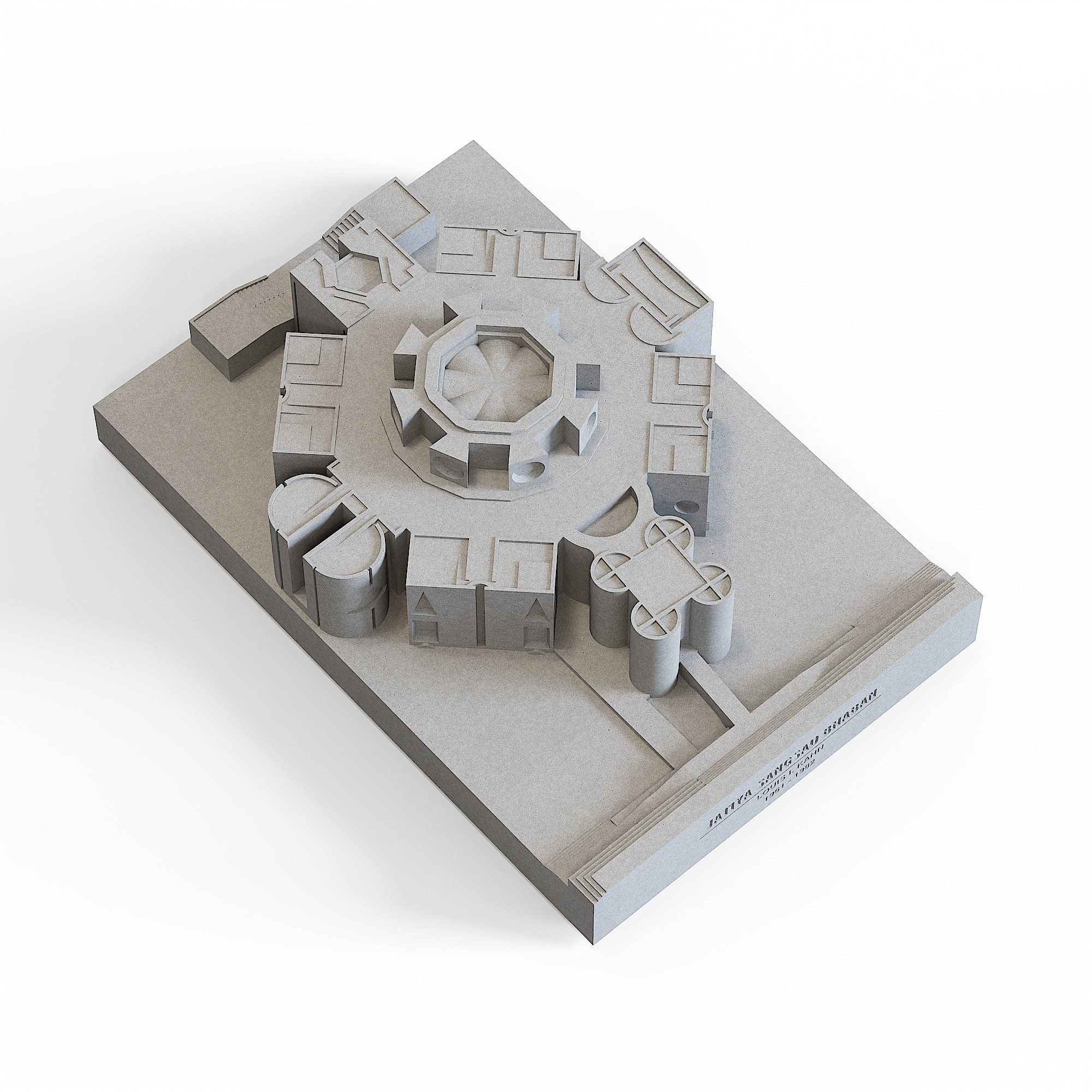 Louis Kahn National Assembly Building Concrete Model by Myron Design