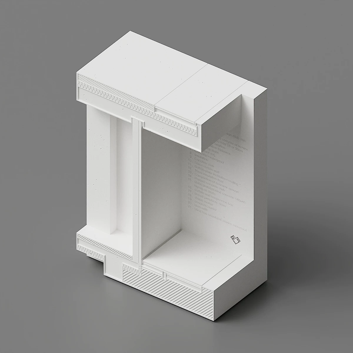 Architectural Detail Concrete Sculpture 180 mm by Myron Design