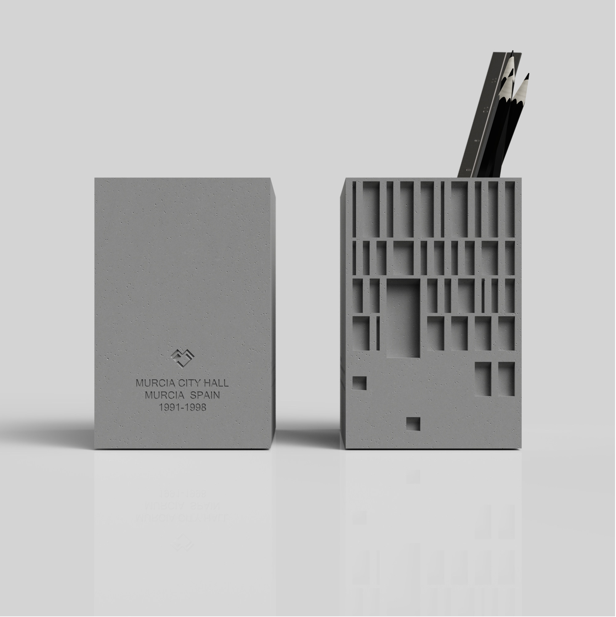 Murcia City Hall Concrete Pen Holder by Myron Design