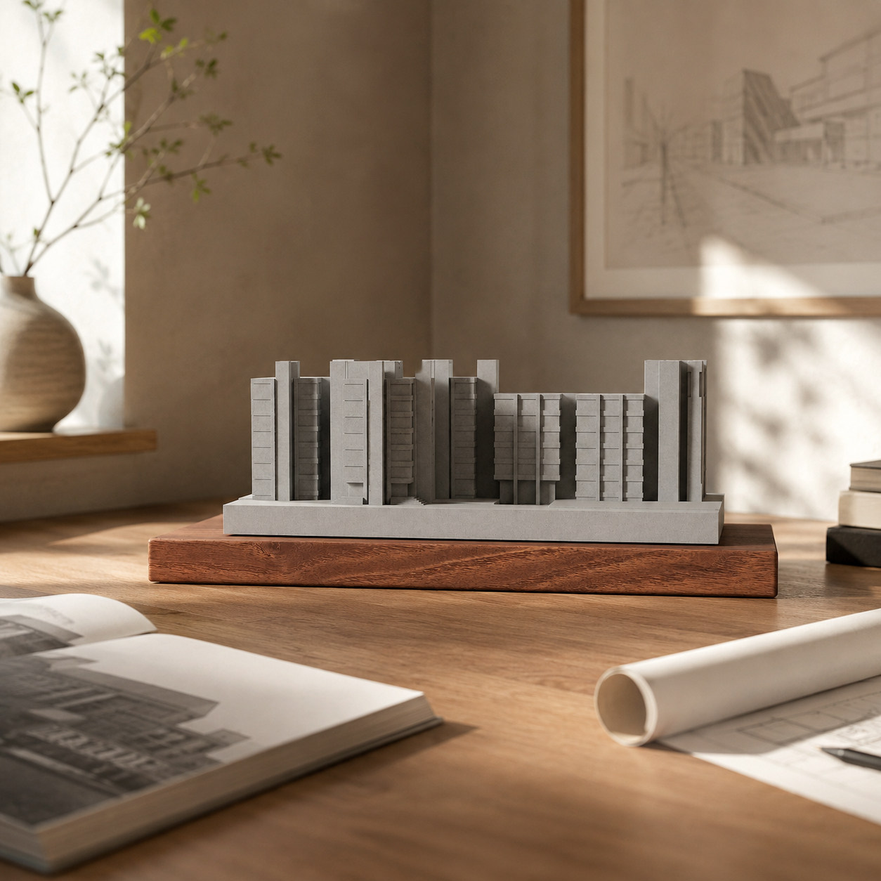 Richards Medical Research Laboratories Concrete Model by Myron Design