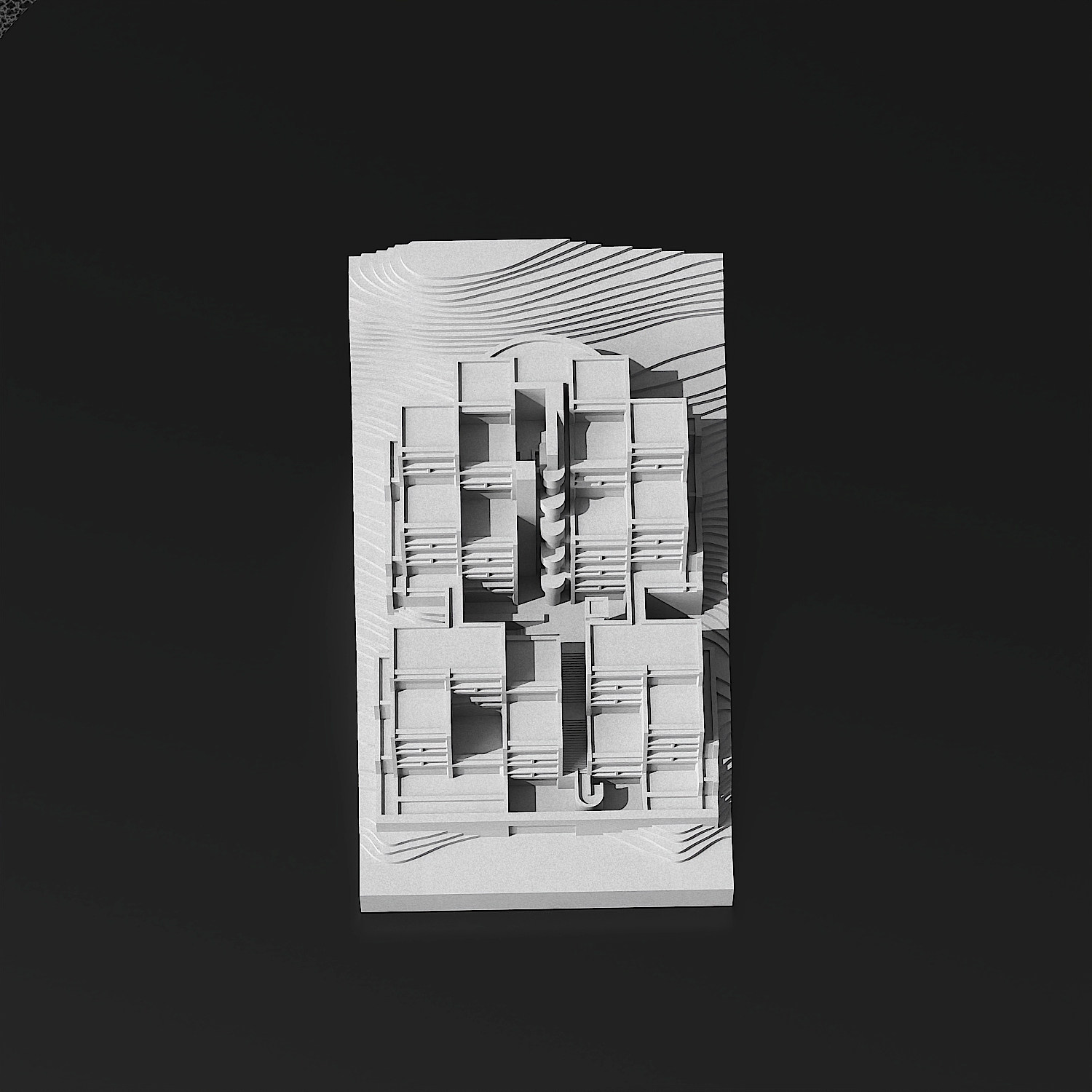 Rokko Housing - Tadao Ando Concrete Architecture Model - Image 5