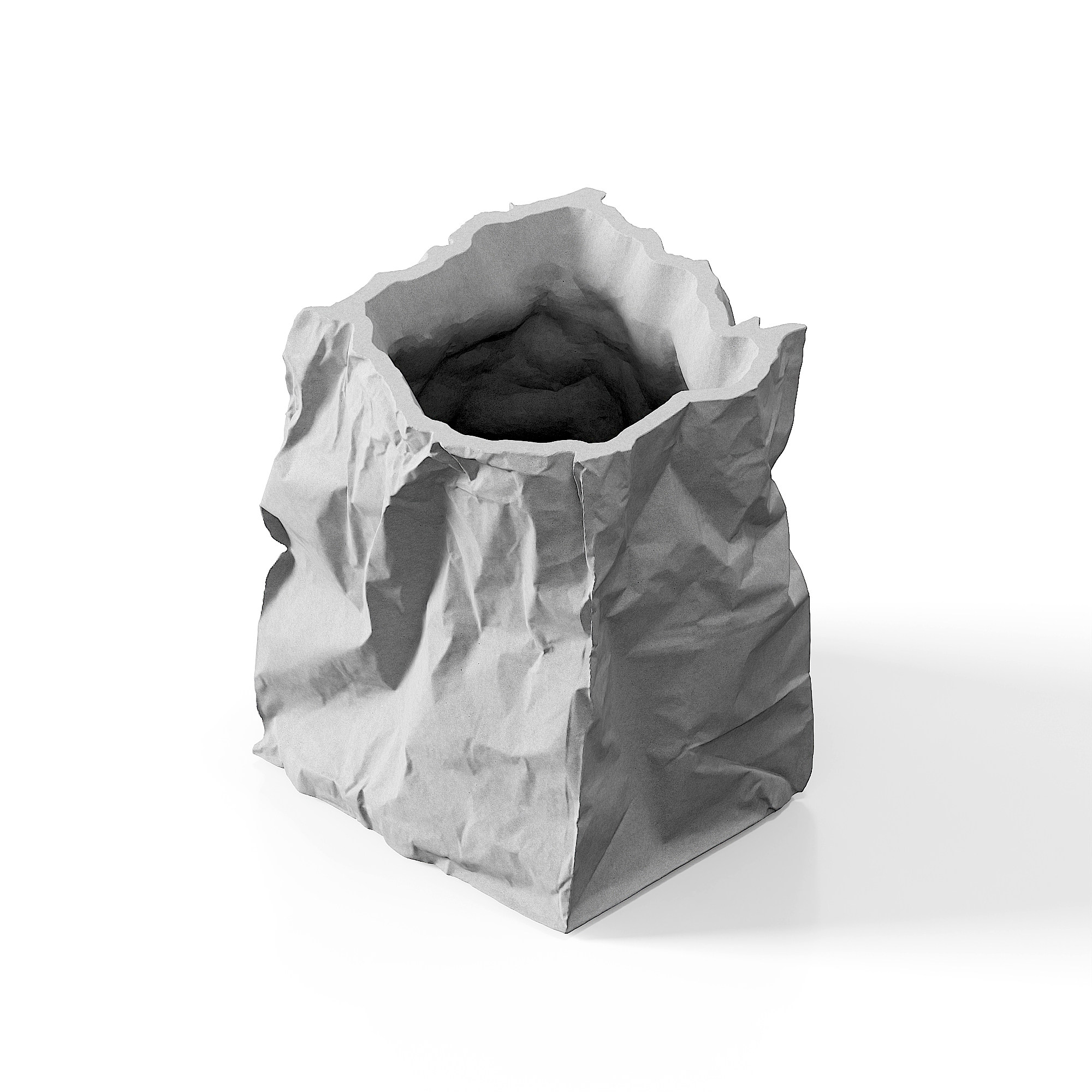 Crumpled Paper Bag Concrete Pen Holder by Myron Design