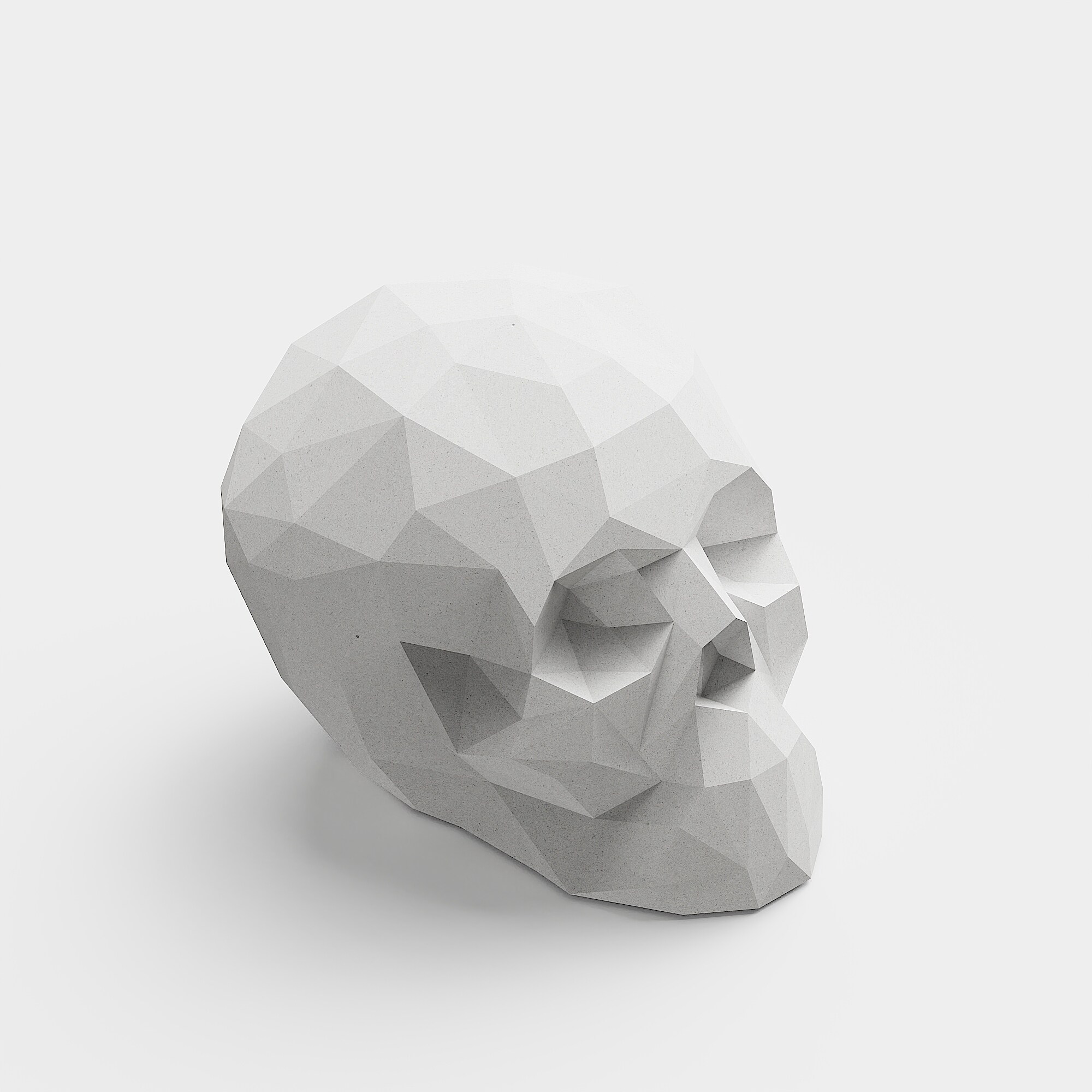 Geometric Concrete Skull Sculpture by Myron Design