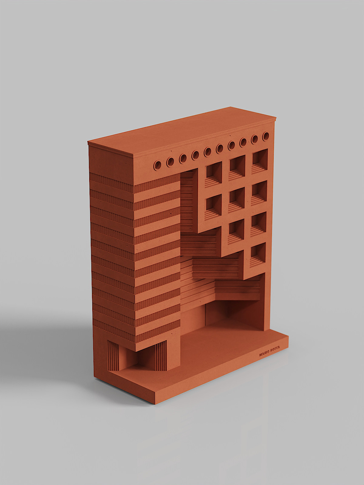 Mario Botta Concrete Bookends - Architectural Desk Object - Image 5